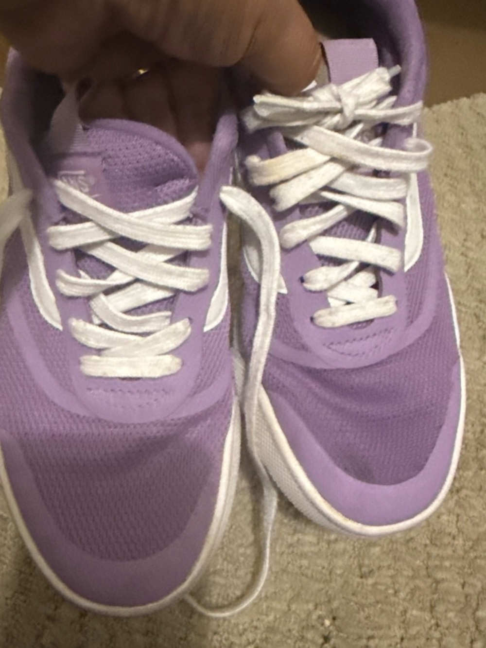 Vans Women's Lavender Athletic Sneakers with White Details